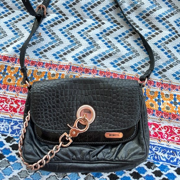 Mimco Handbags - Mimco Crossbody Rose Gold chain Bag